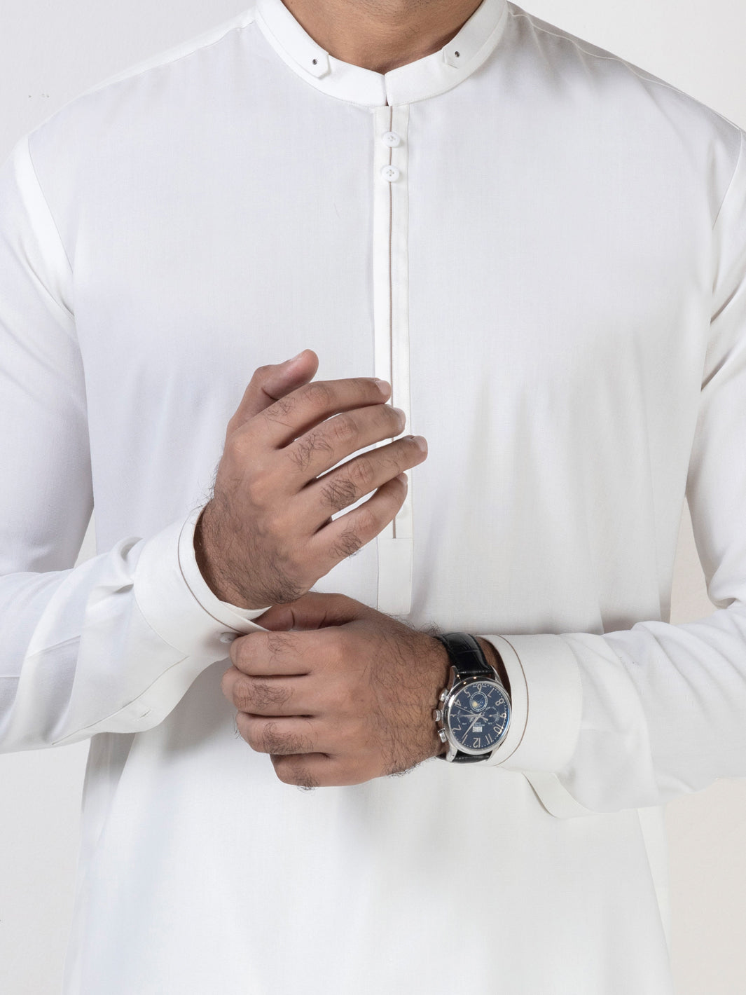 White Blended Kurta Trouser - AL-KT-3010