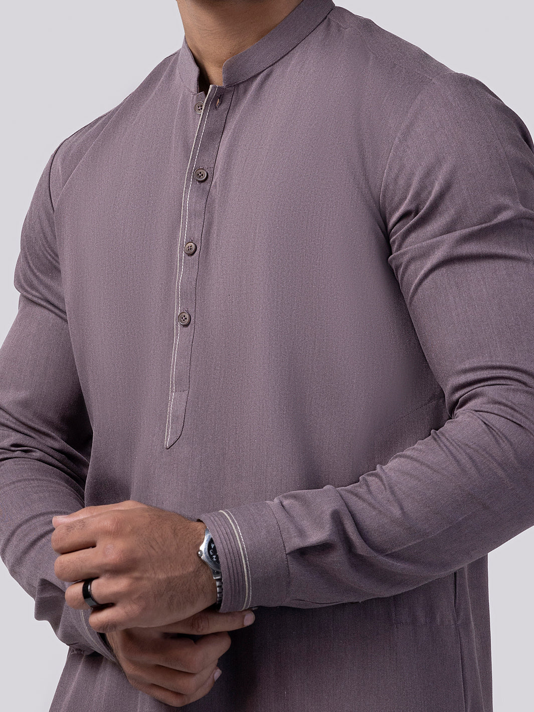 Dull Purple Blended Kameez Shalwar - AL-KS-3019