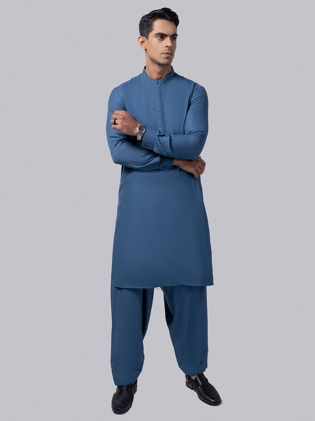 Blue Blended Kameez Shalwar - AL-KS-3021