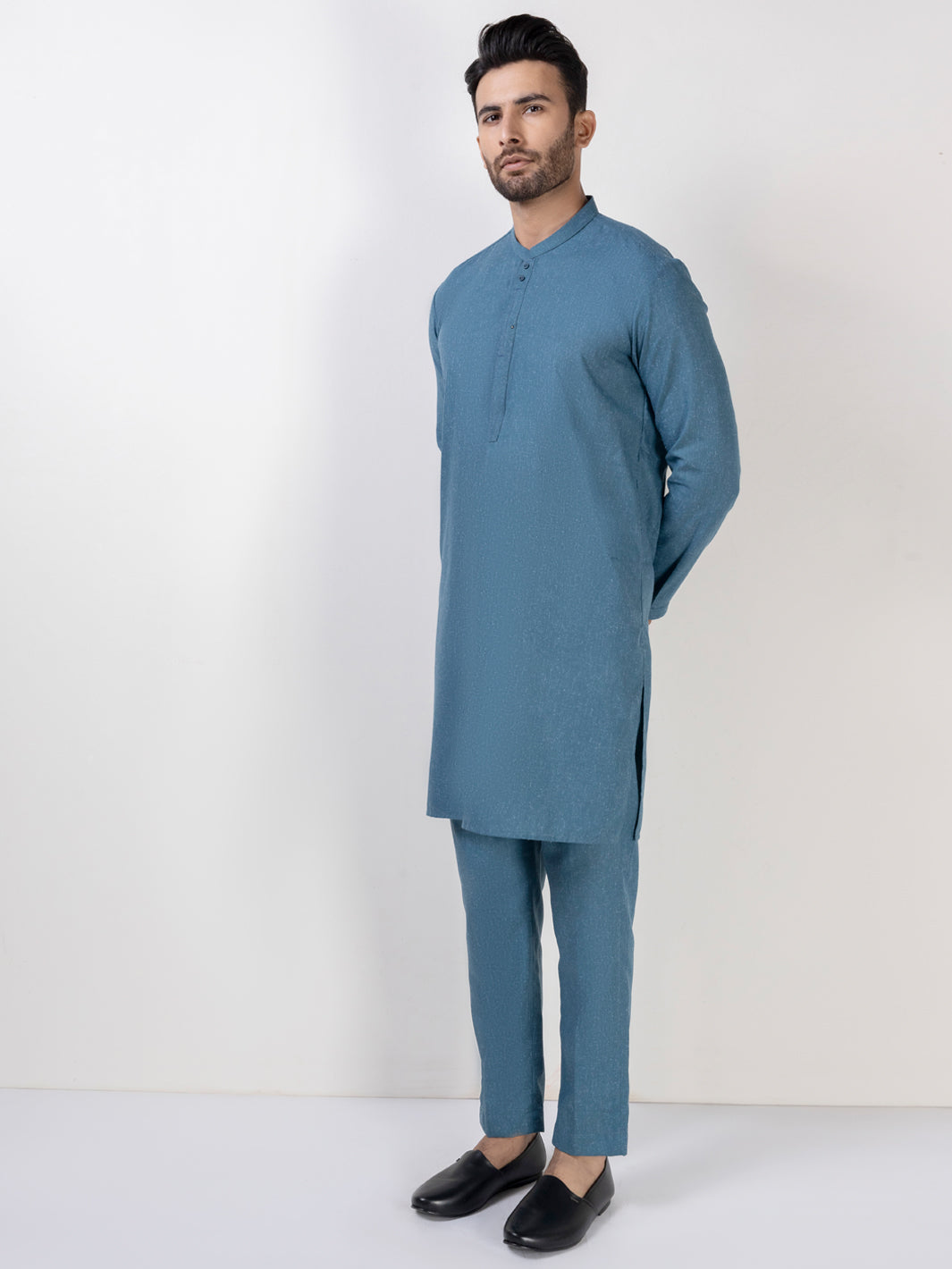 Blue Blended Kurta Trouser - AL-KT-3022