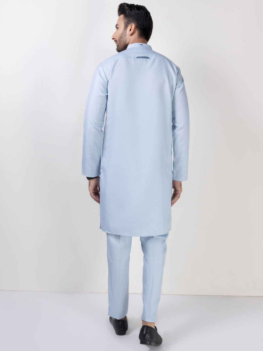 Light Blue Blended Kurta Trouser - AL-KT-3031B