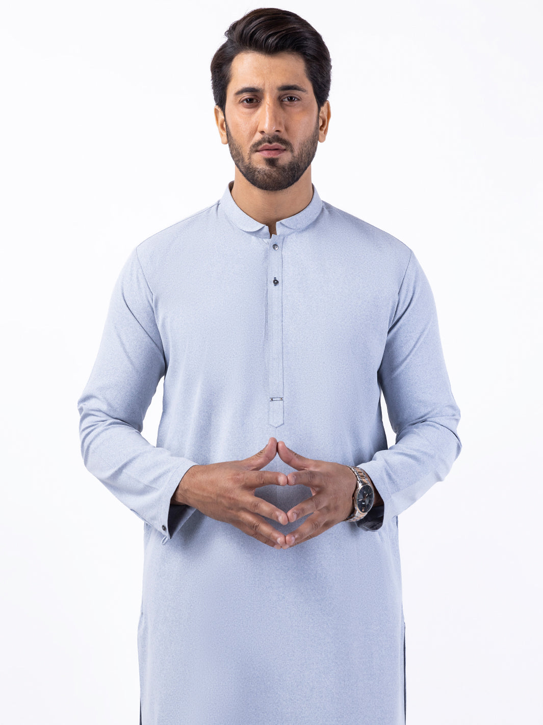Light Blue Blended Kurta Trouser - AL-KT-3045B