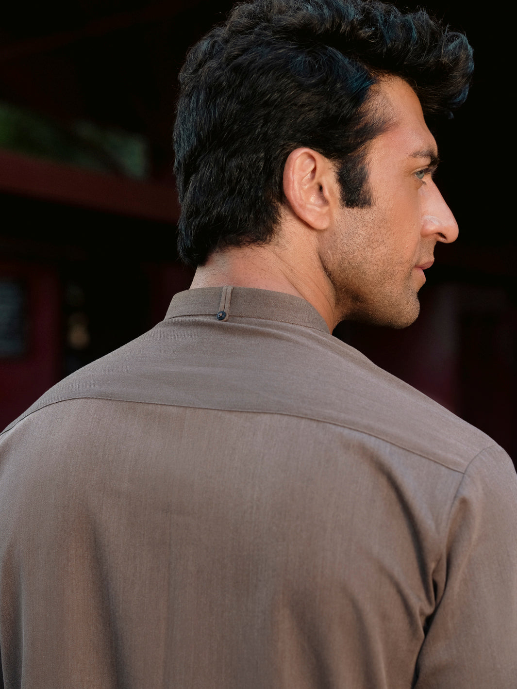 Brown Blended Kameez Shalwar - AL-KS-3117