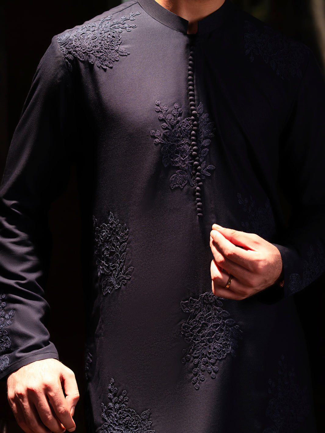 Black Blended Kurta Trouser - AL-KT-3126C