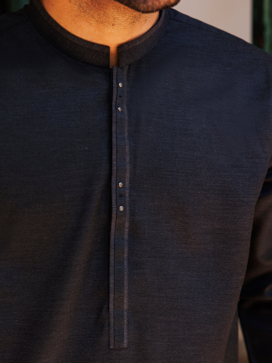 Dark Grey Blended Kameez Shalwar - AL-KS-3145