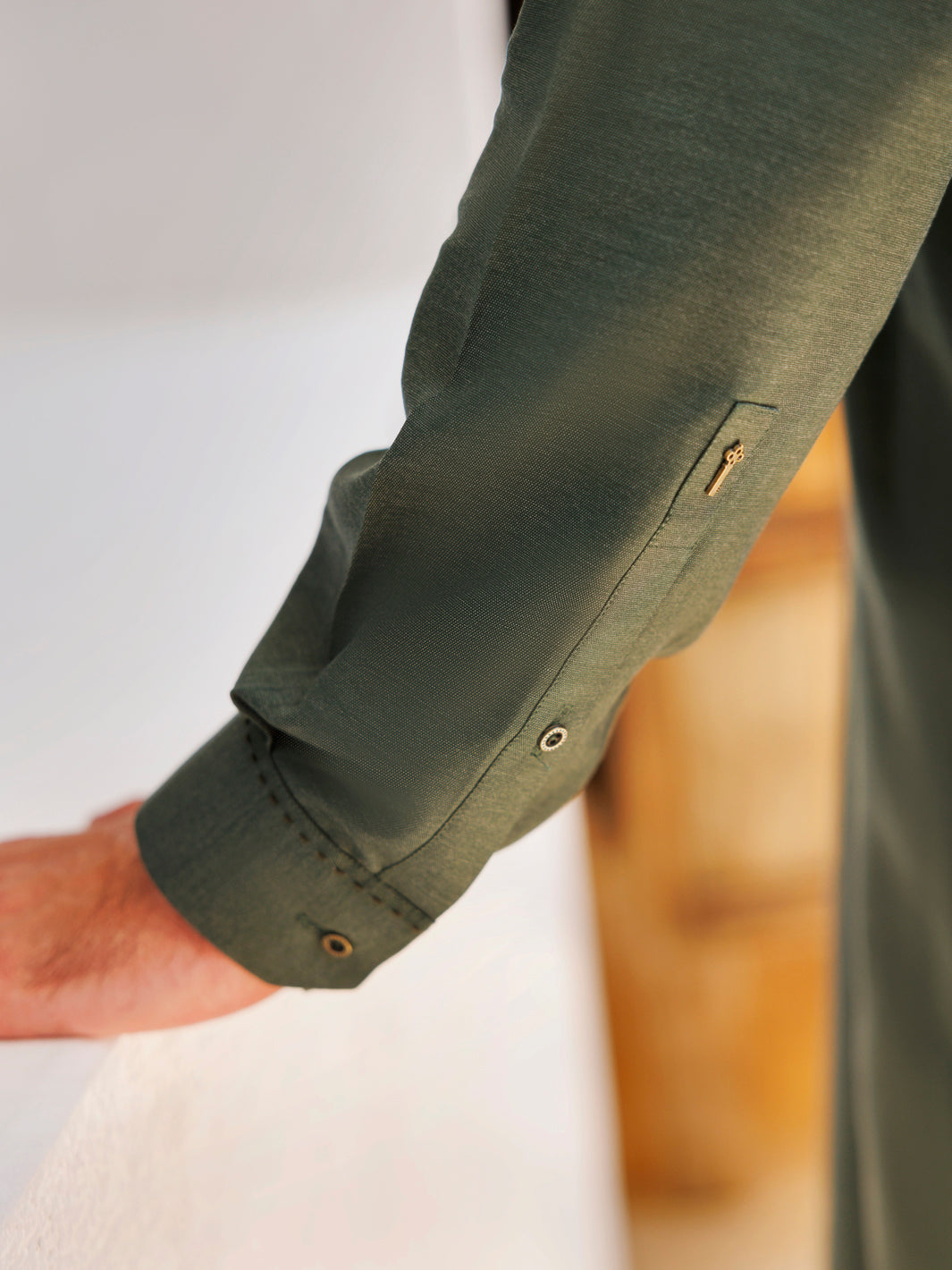 Bottle Green Blended Kameez Shalwar - AL-KS-3149