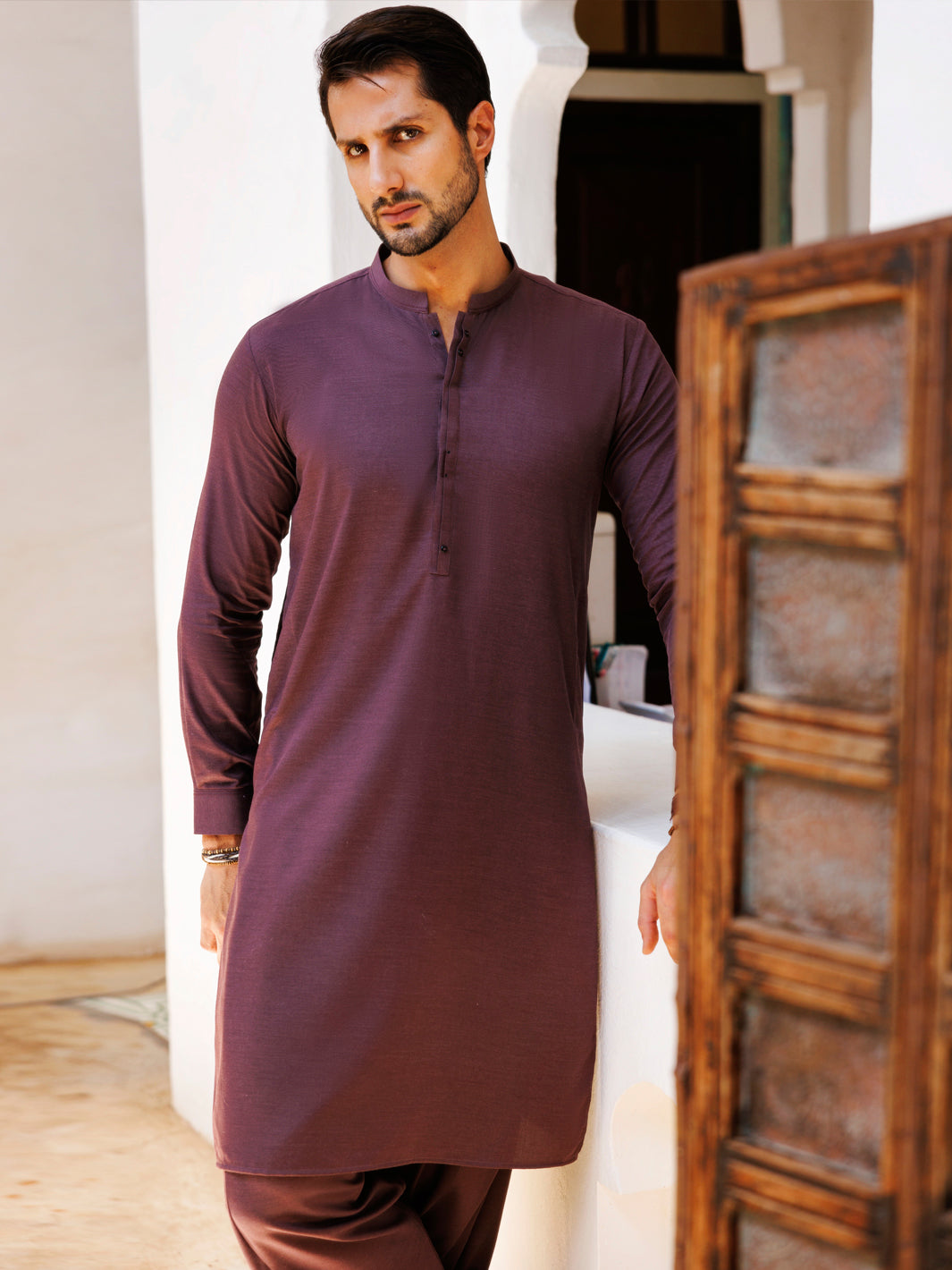 Purple Blended Kameez Shalwar - AL-KS-3152