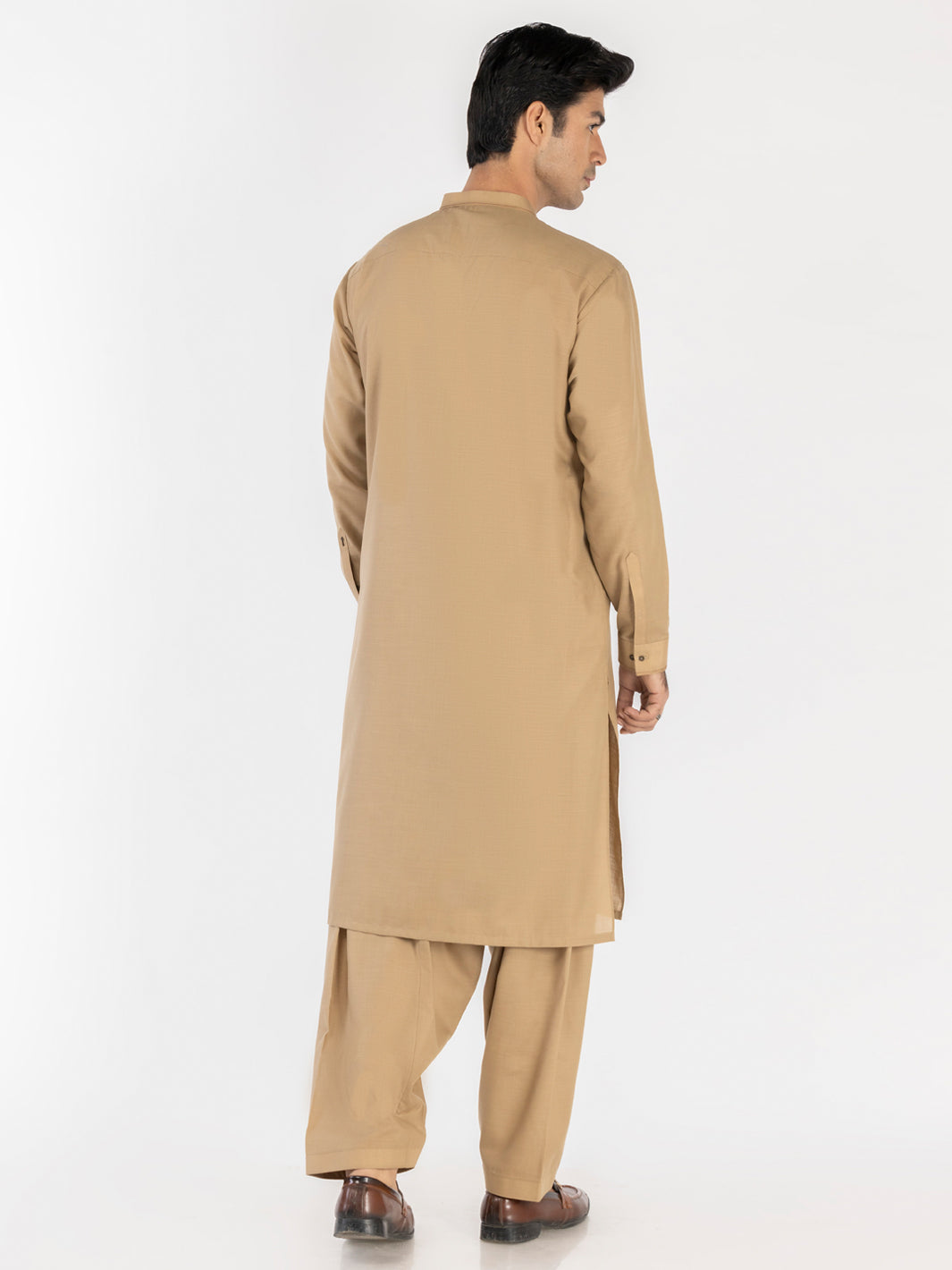 Beige Blended Kameez Shalwar - AL-KS-3180