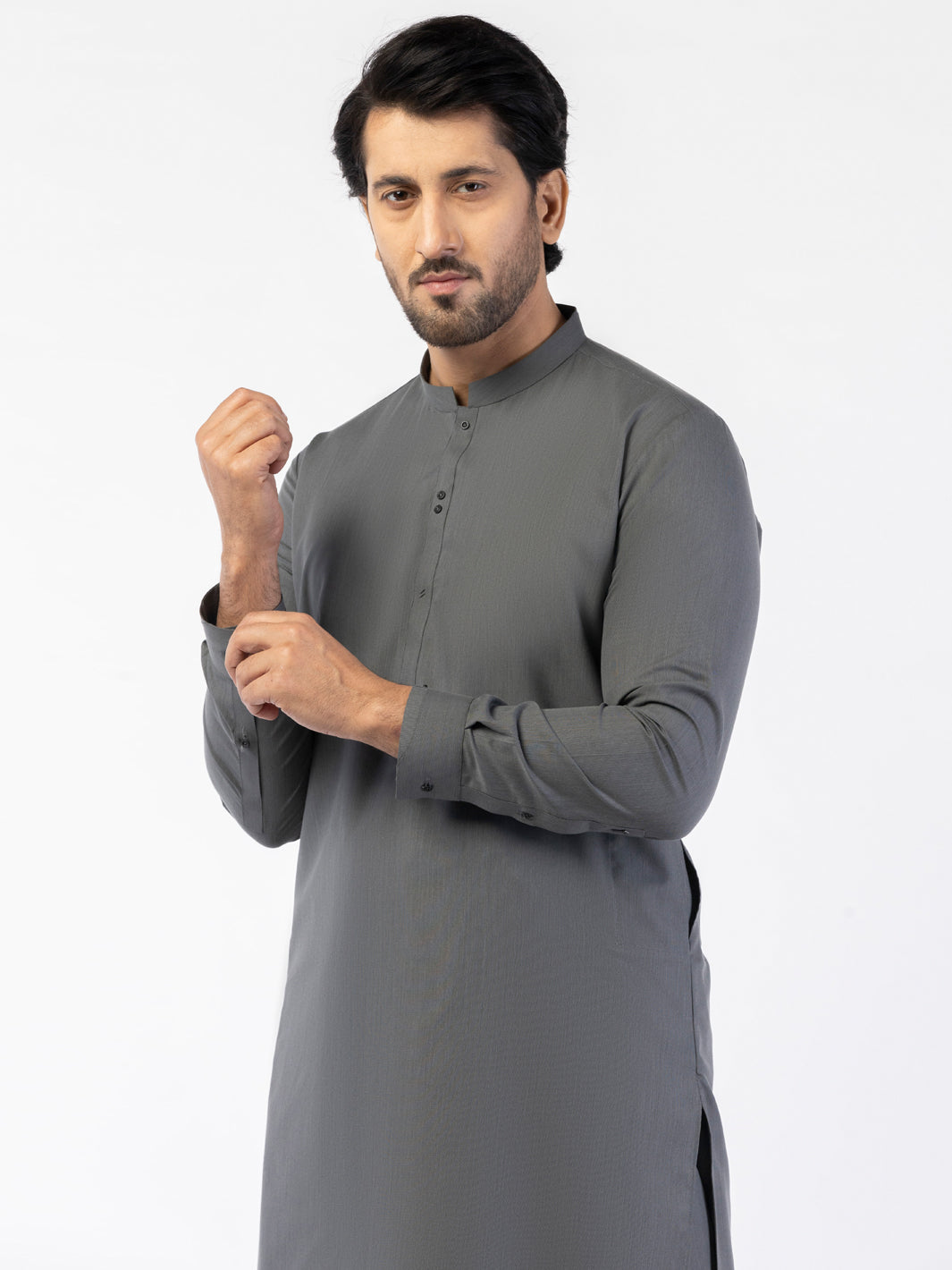 Grey Blended Kameez Shalwar - AL-KS-3190