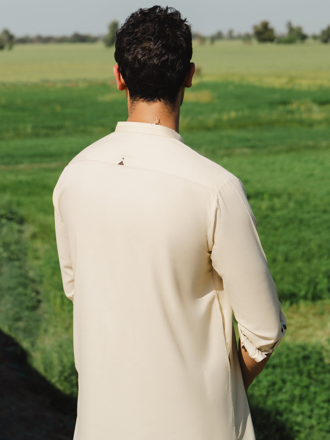 Beige Blended Kameez Shalwar - AL-KS-3206