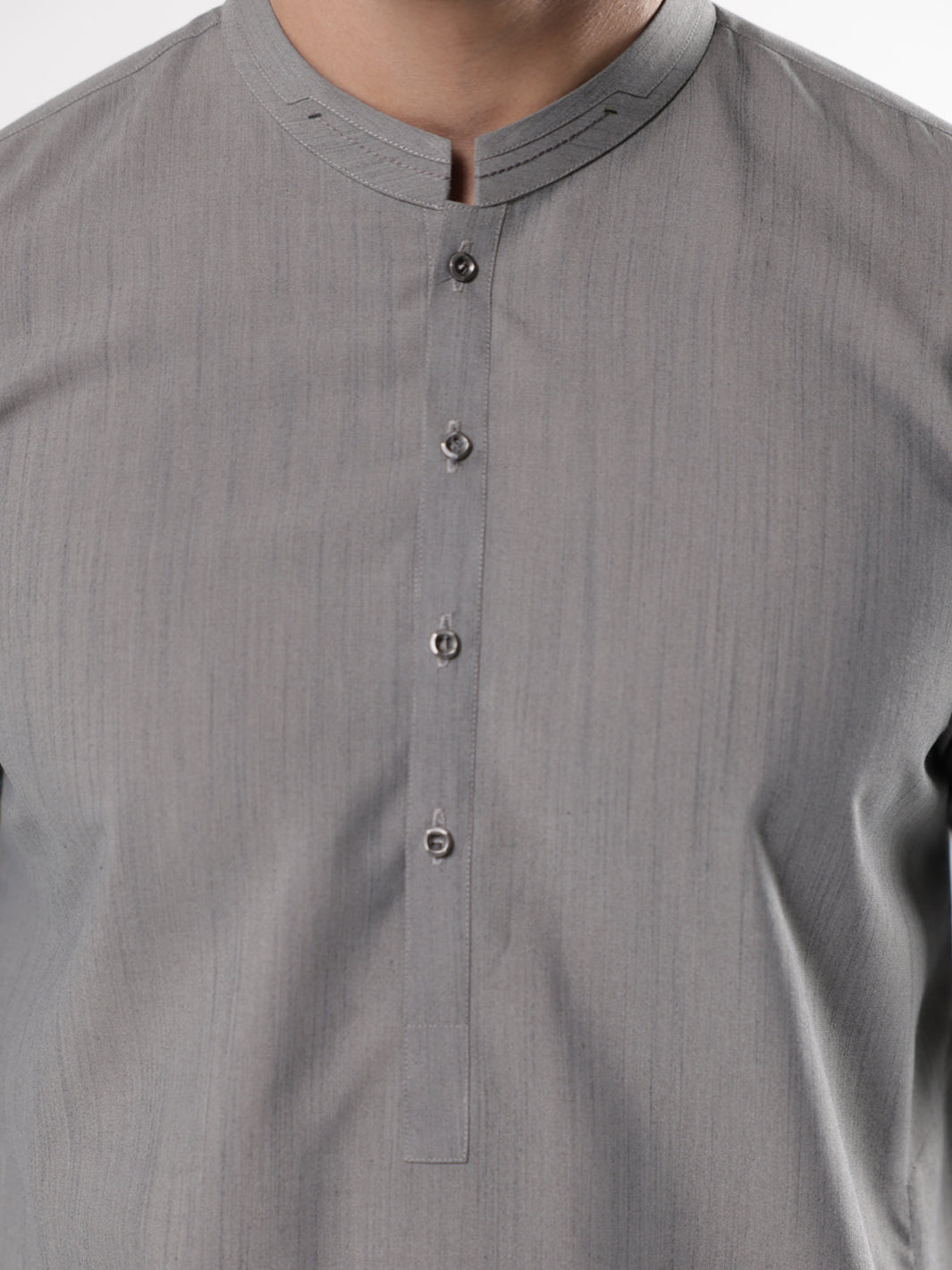 Light Grey Blended Kameez Shalwar - AL-KS-3218