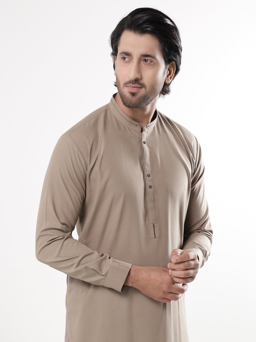 Brown Blended Kameez Shalwar - AL-KS-3223