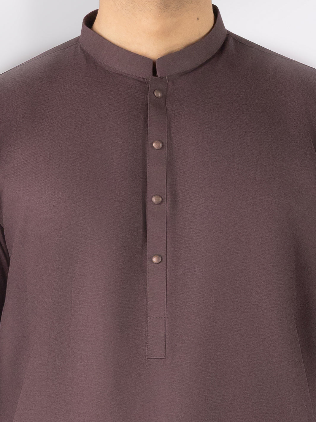 Dark Brown Cotton Kameez Shalwar - AL-KS-3242A