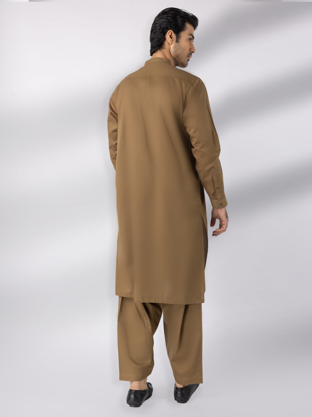 Olive Cotton Kameez Shalwar - AL-KS-3242D