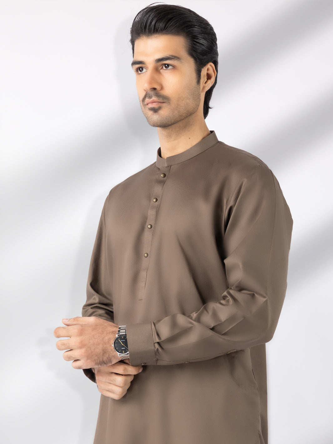 Olive Green Cotton Kameez Shalwar - AL-KS-3242E