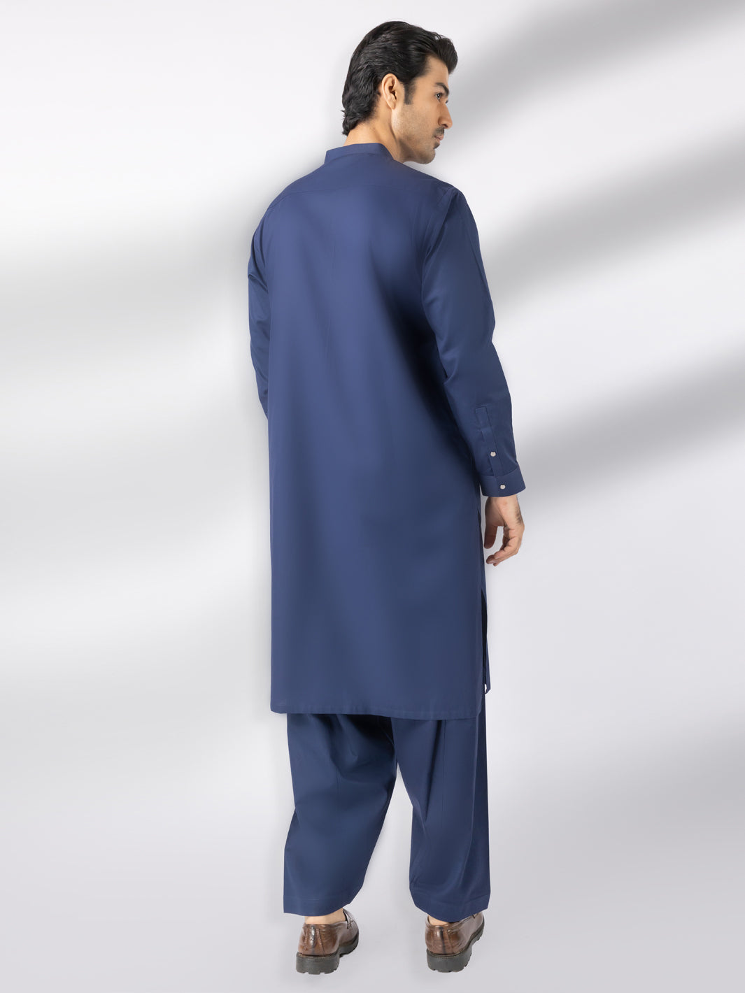 Dark Blue Cotton Kameez Shalwar - AL-KS-3242F