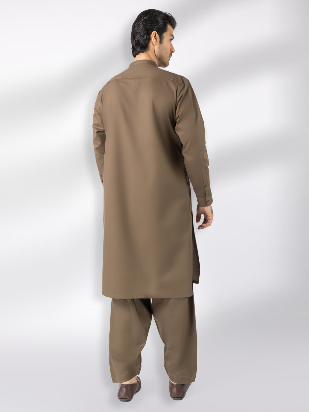 Olive Blended Kameez Shalwar - AL-KS-3243E