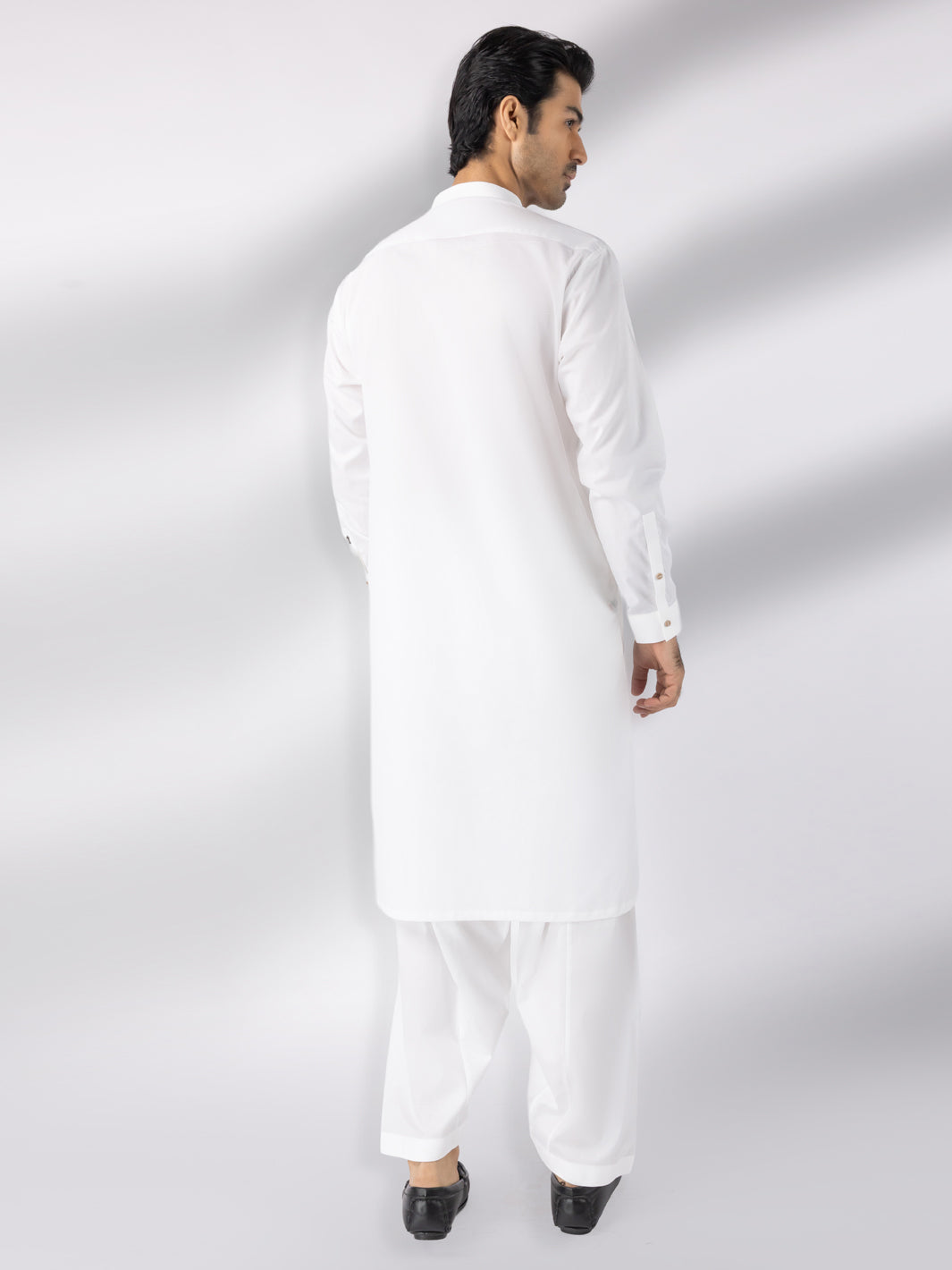 White Blended Kameez Shalwar - AL-KS-3243A