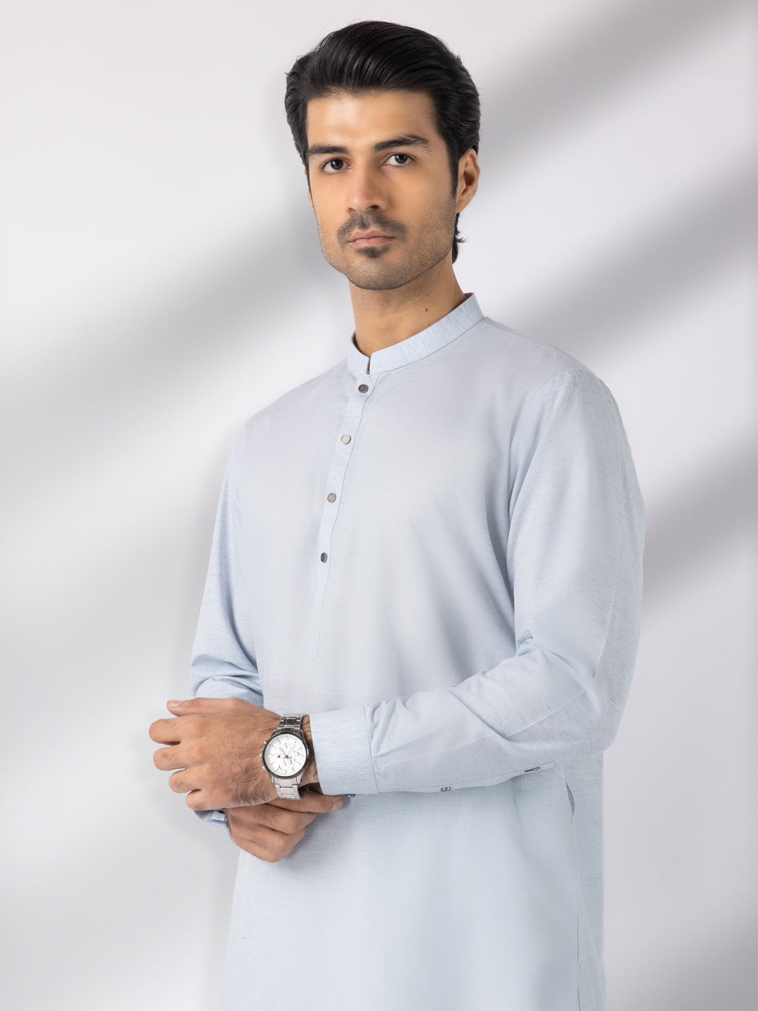 Sky Blue Blended Kameez Shalwar - AL-KS-3244A