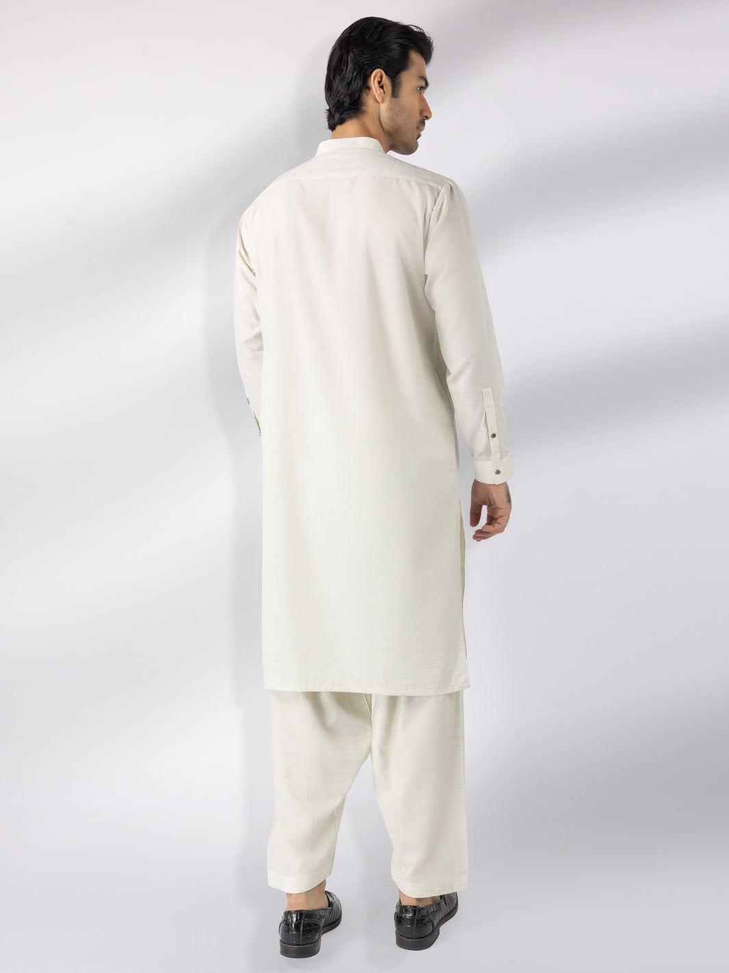 Cream Blended Kameez Shalwar - AL-KS-3244D