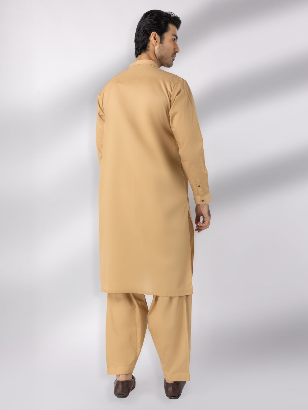 Beige Cotton Kameez Shalwar - AL-KS-3245C