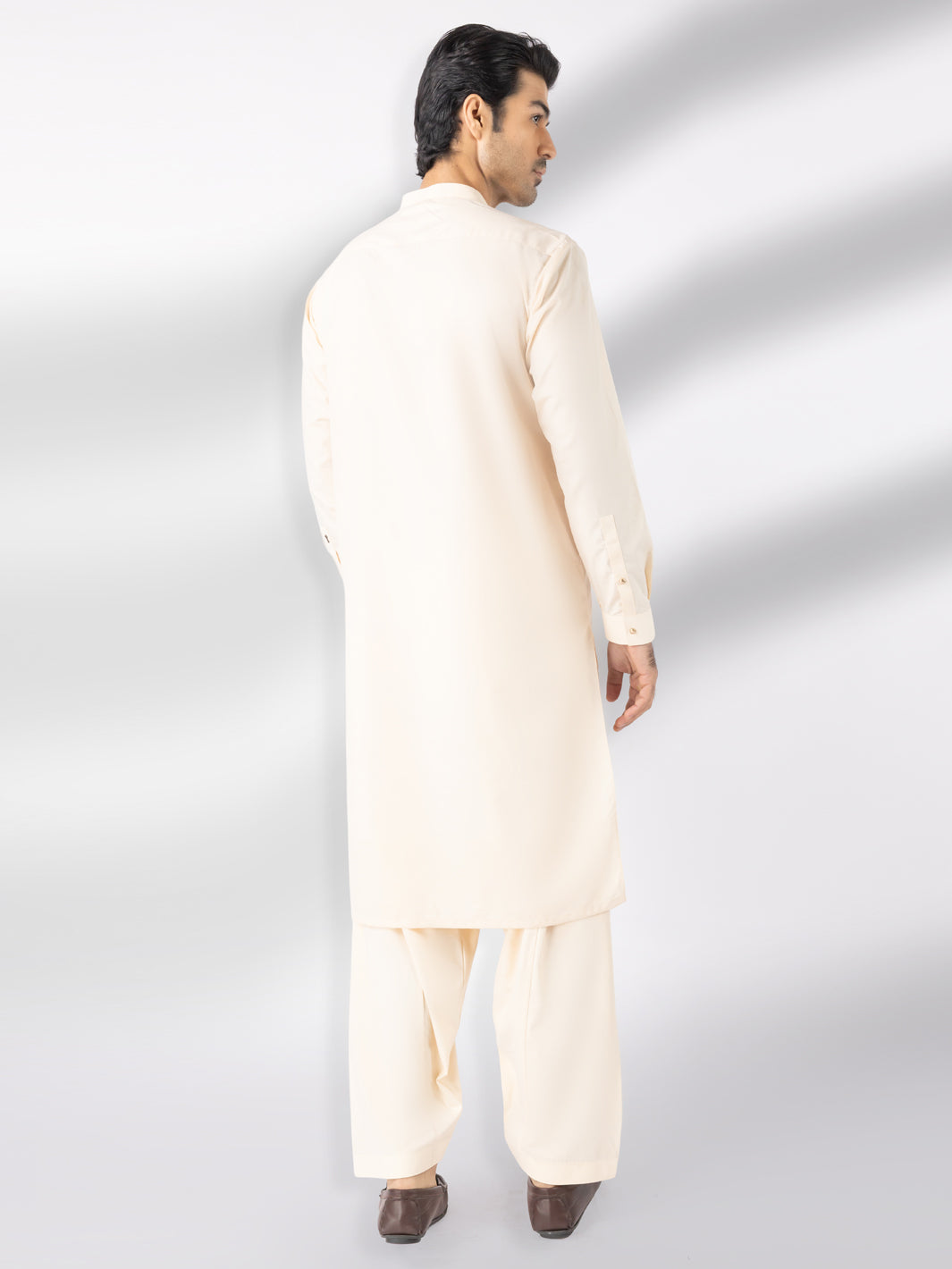 Cream Blended Kameez Shalwar - AL-KS-3247B