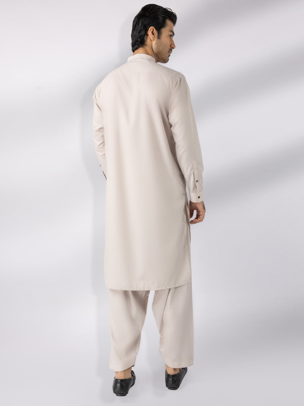 Beige Blended Kameez Shalwar - AL-KS-3247C