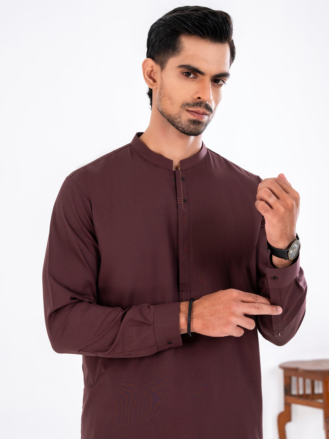 Maroon Blended Kameez Shalwar - AL-KS-3249