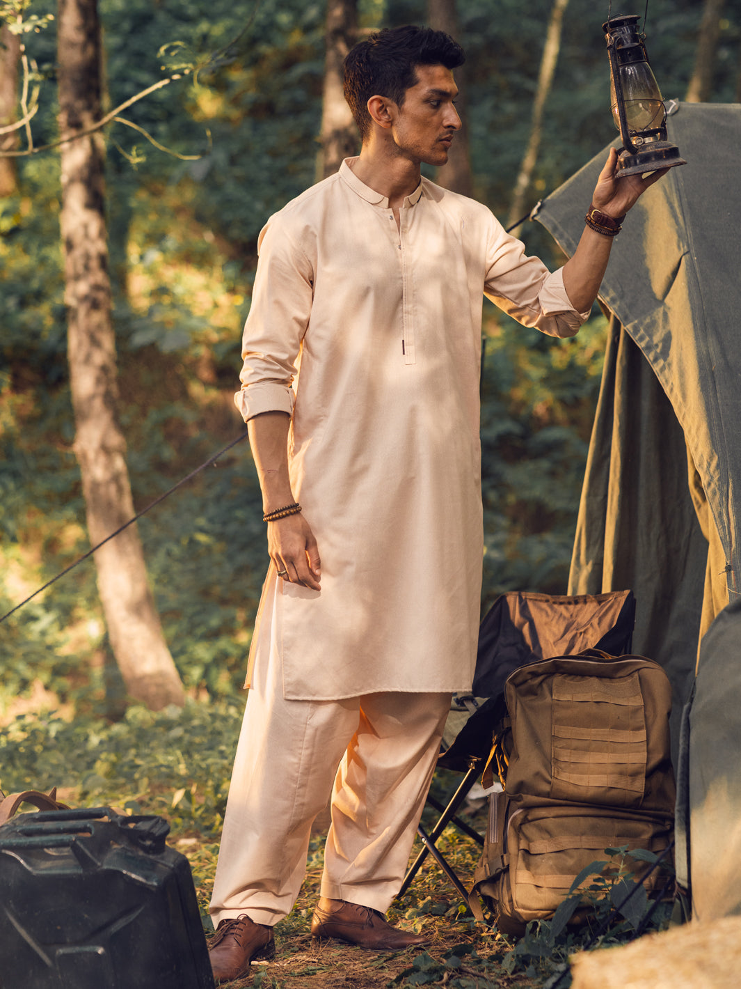 Peach Blended Kameez Shalwar - AL-KS-2947