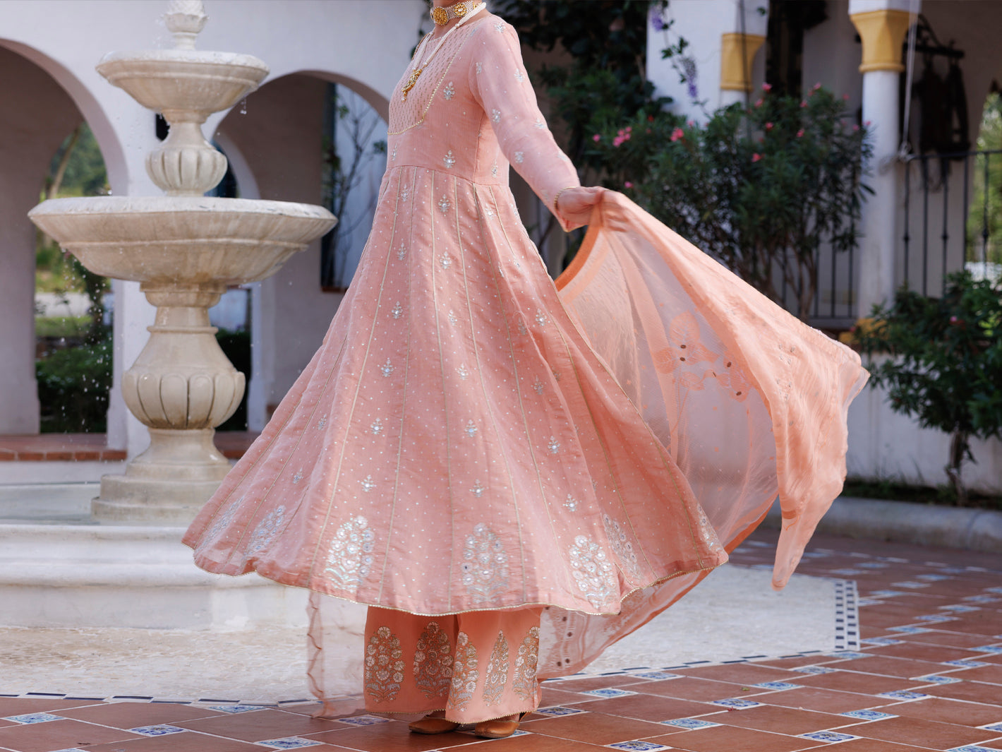 Light Pink Mesuri Net Formal 3Pc Stitched - AL-3PS-LS-488