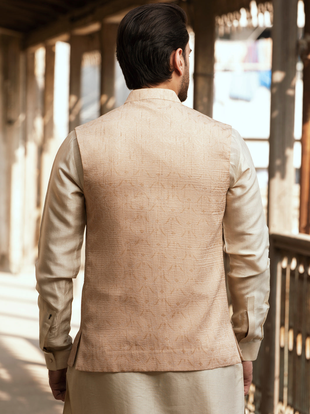 Beige Blended Waistcoat - AL-WC-491