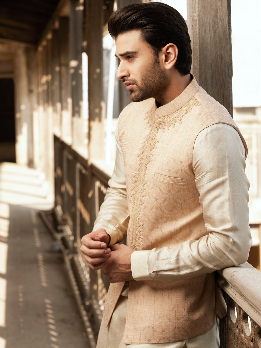 Beige Blended Waistcoat - AL-WC-491