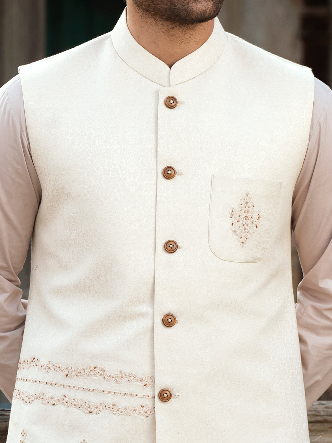 Cream Waistcoat - AL-WC-492