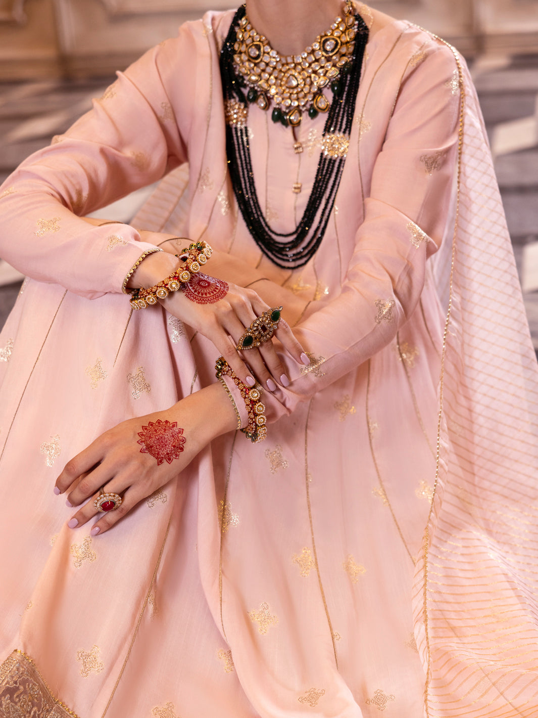 Light Pink Viscose Lurex Formal 3Pc Stitched - AL-3PS-LS-513