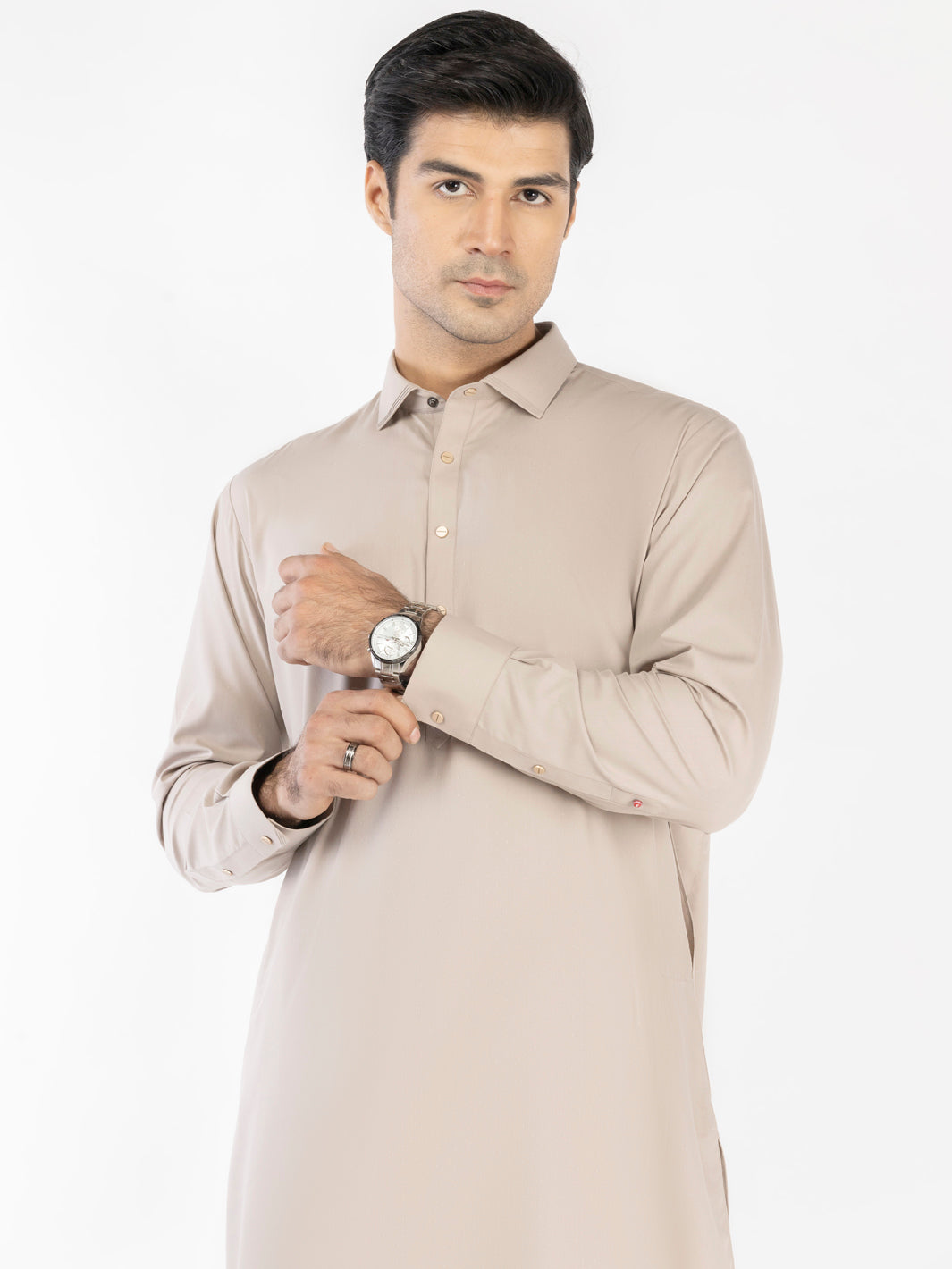 Fawn Blended Kameez Shalwar - ALWA-KS-516