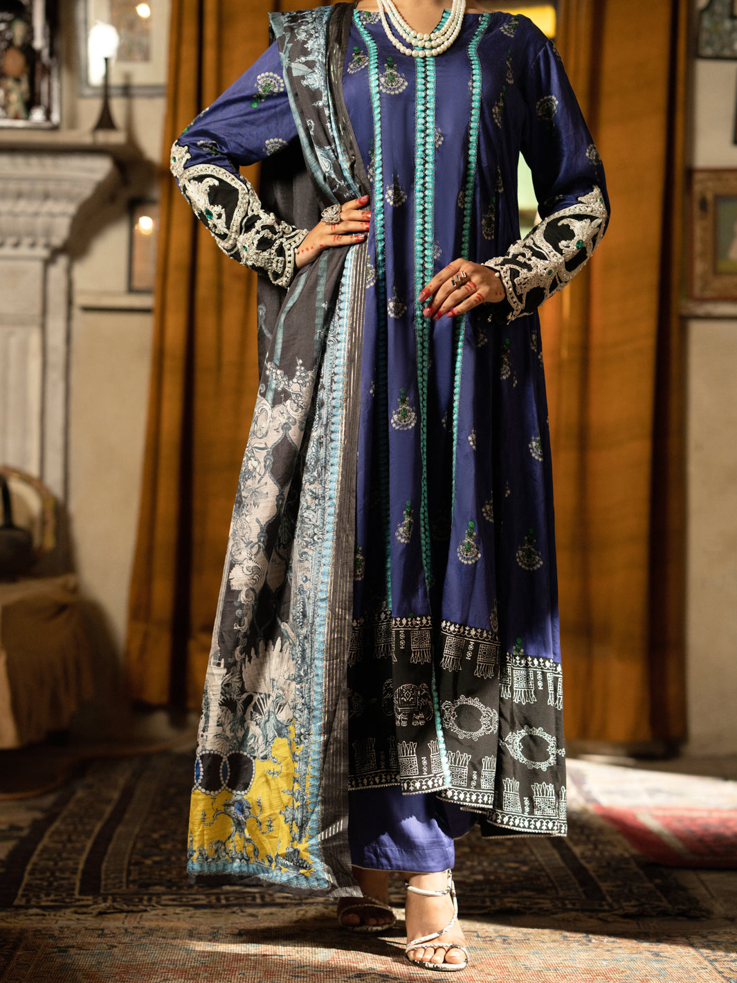 Purple Cotton Silk 3 Piece Unstitched - AWP-3PS-562