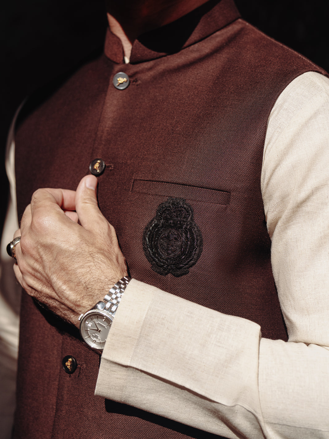 Maroon Blended Waistcoat - AL-WC-588