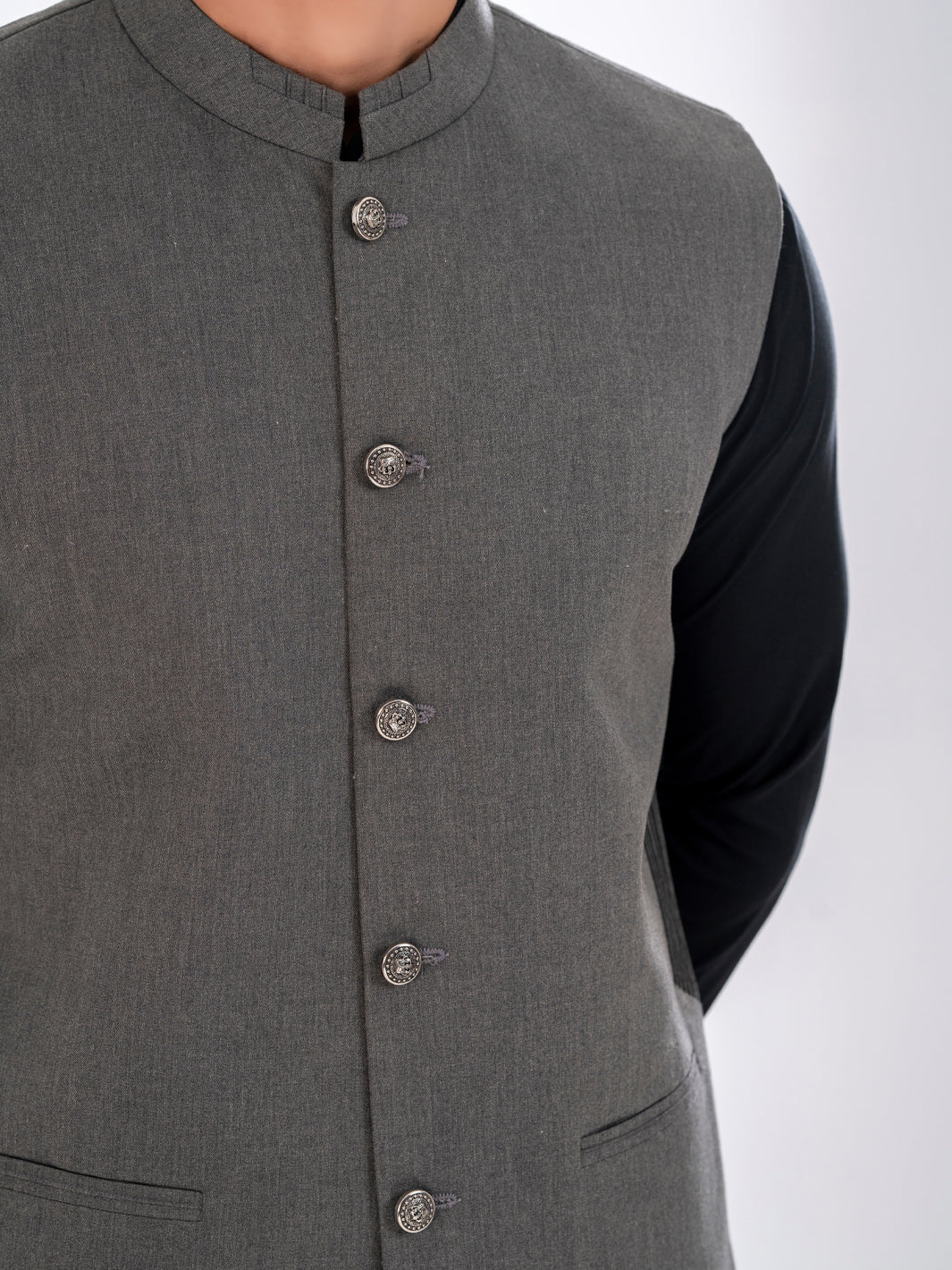 Olive Green Blended Waistcoat - AL-WC-593