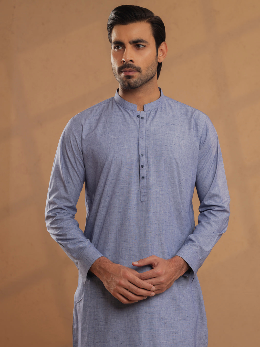Blue Blended Unstitched Fabric - AL-UN-STN-6192-BX