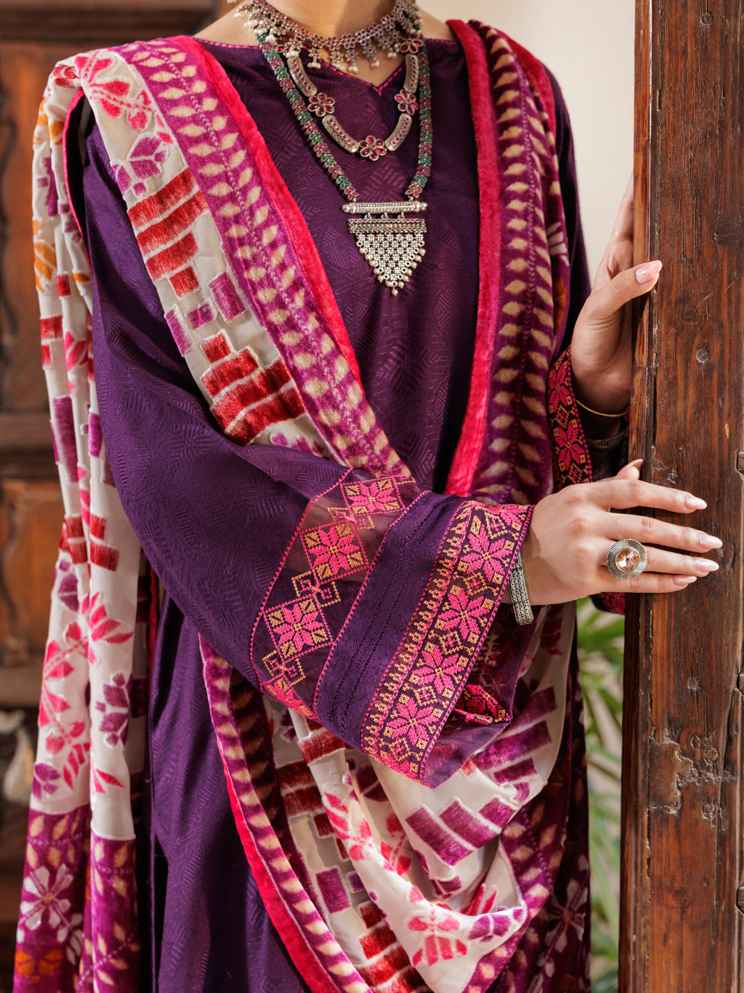 Purple Acrylic 3Pc Unstitched - AWP-3PS-657