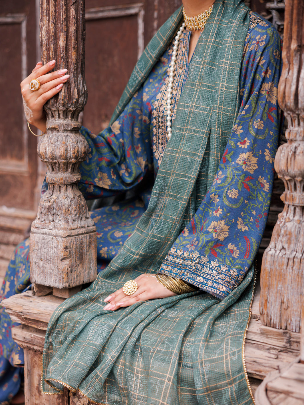 Blue Maple Silk 3Pc Unstitched - AWP-3PS-668