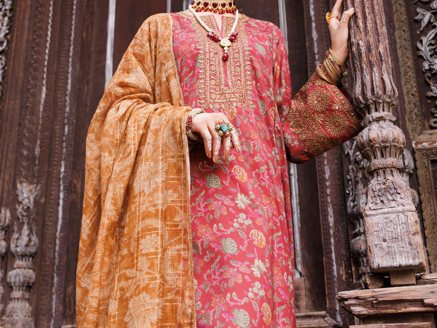 Maroon Maple Silk 3Pc Unstitched - AWP-3PS-669