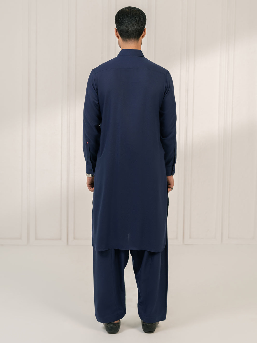 Navy Blue Kameez Shalwar - ALWA-KS-670