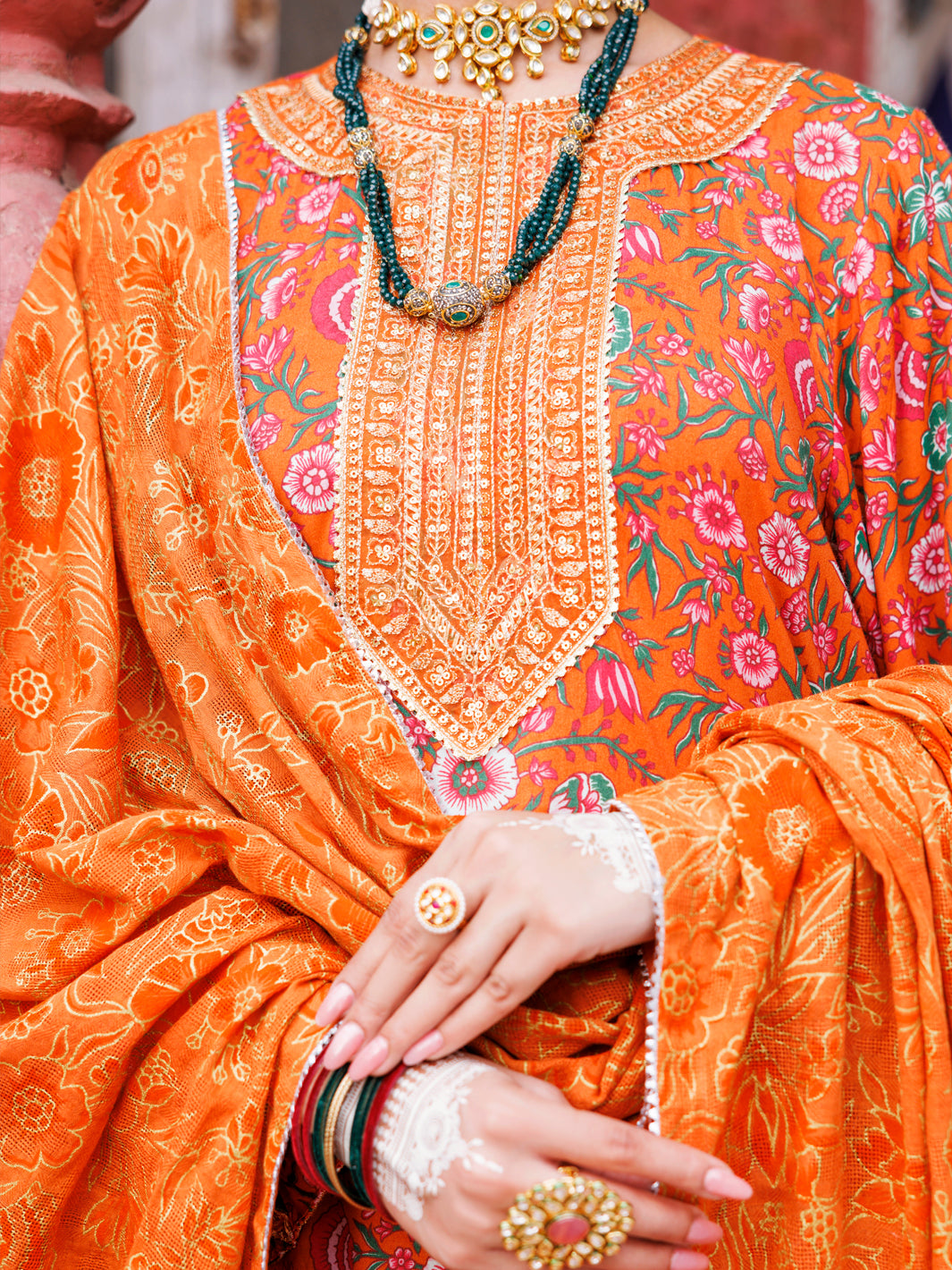 Orange Maple Silk 3Pc Stitched - AWP-3PS-670