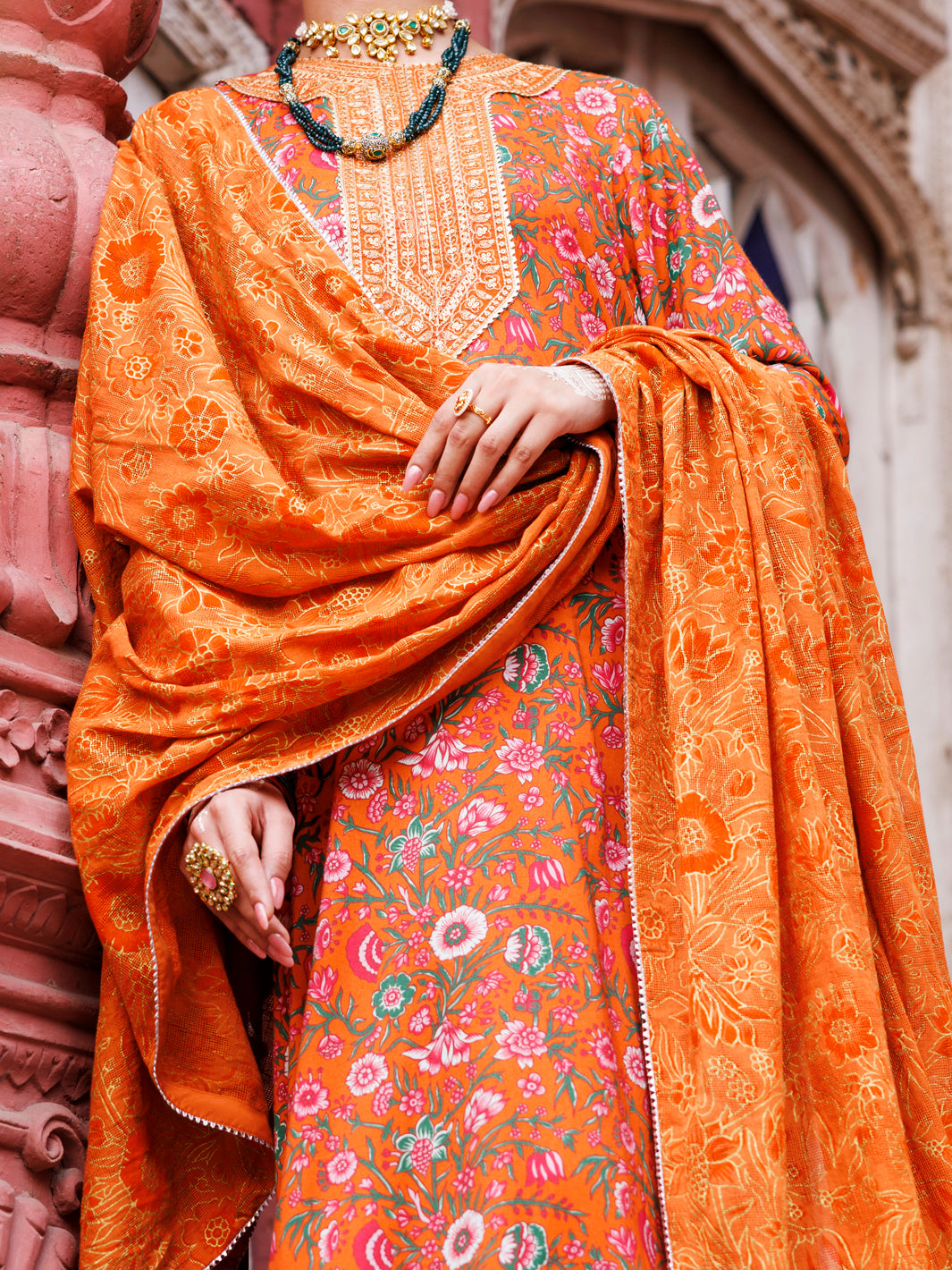 Orange Maple Silk 3Pc Unstitched - AWP-3PS-670