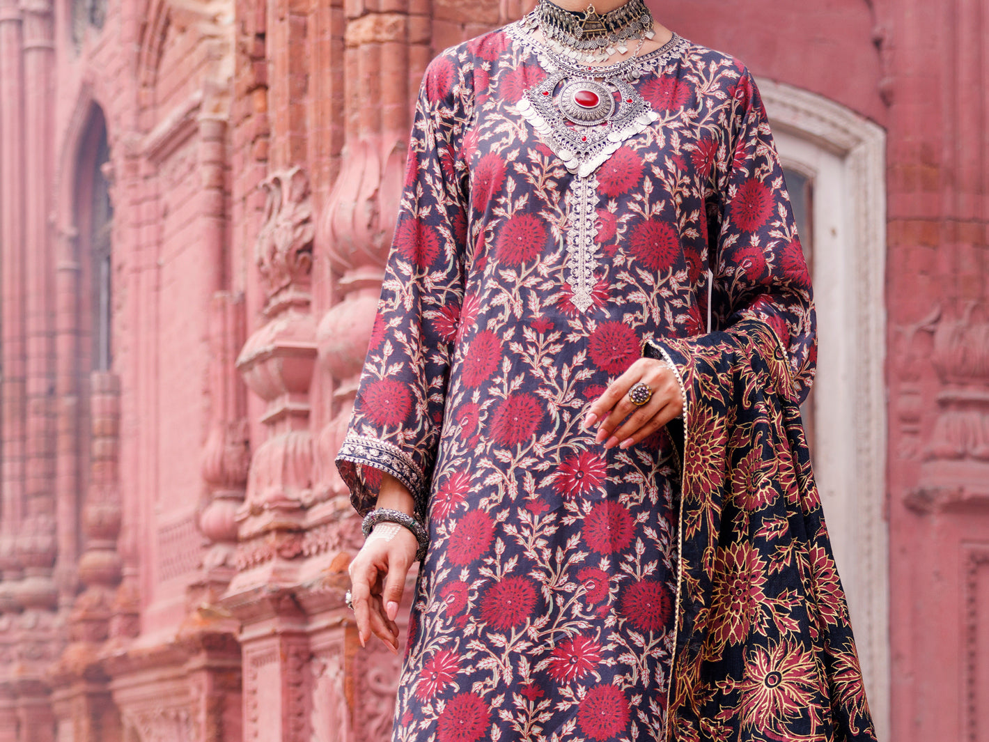 Maroon Maple Silk 3Pc Stitched - AWP-3PS-671