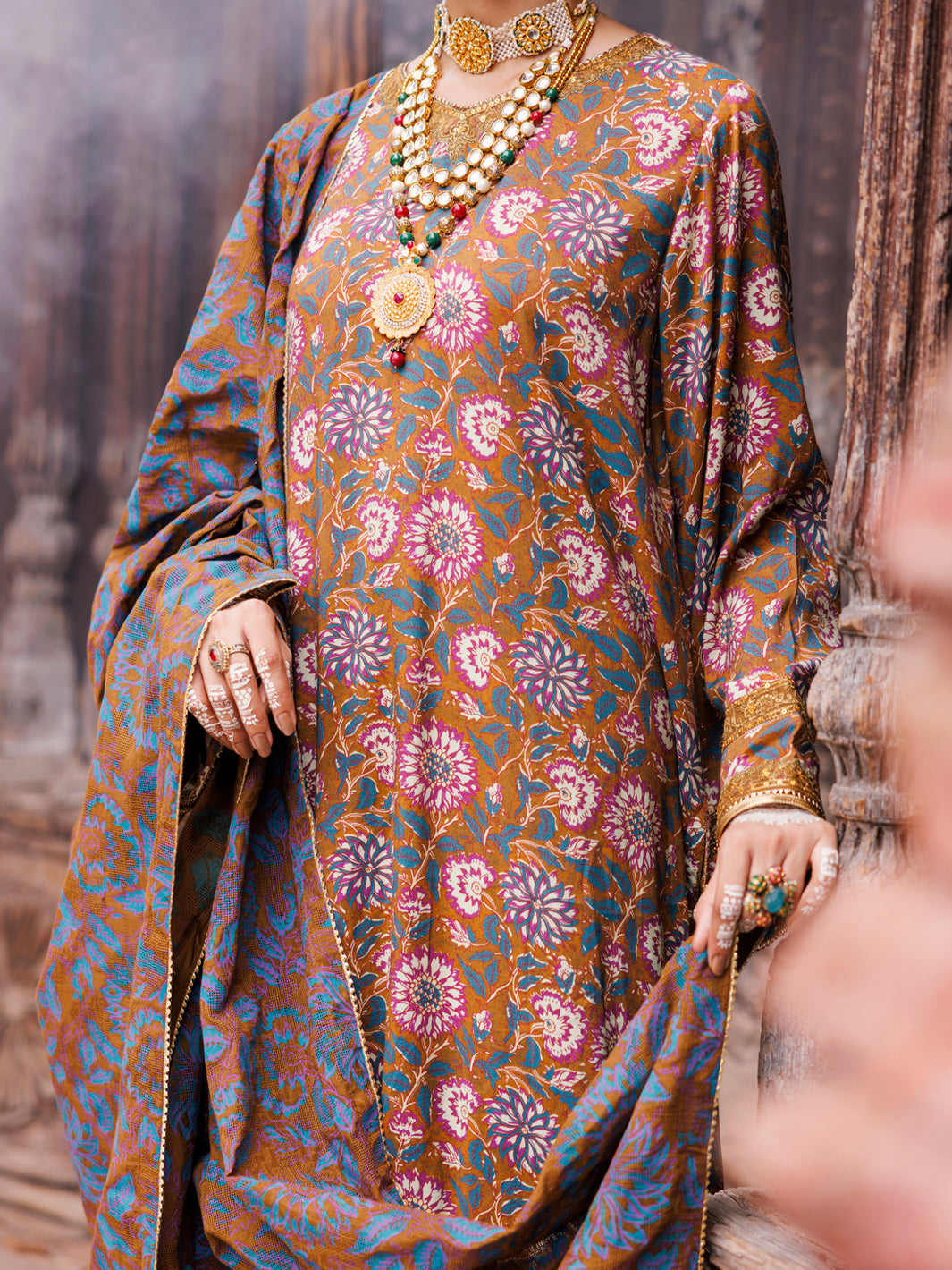 Multicolor Maple Silk 3Pc Unstitched - AWP-3PS-672