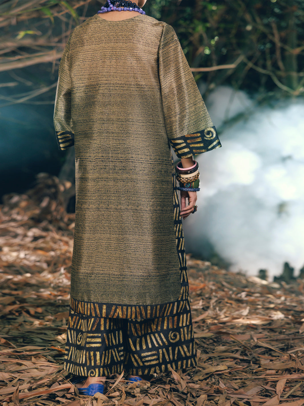Gold Raw Silk 2Pc Stitched - AWP-2PS-LKS-678