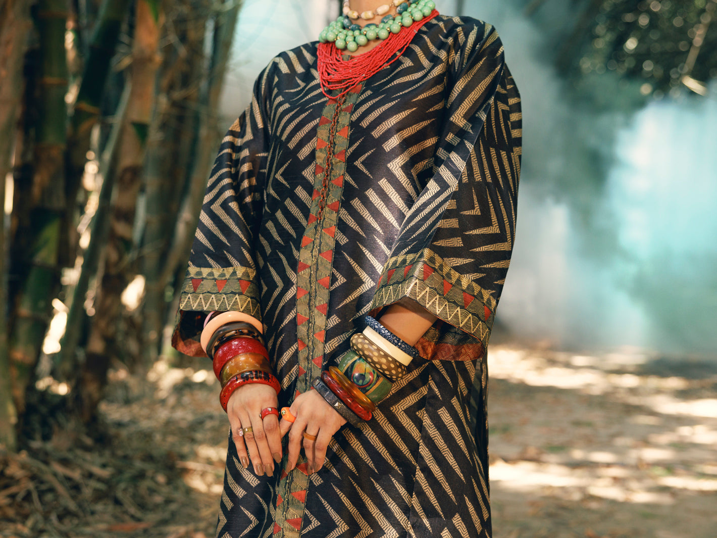 Black Raw Silk 2Pc Stitched - AWP-2PS-LKS-679