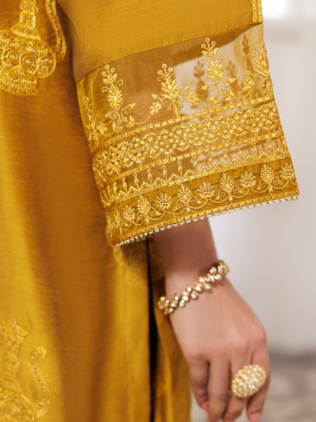Mustard Jacquard 3Pc Stitched - AWP-3PS-680